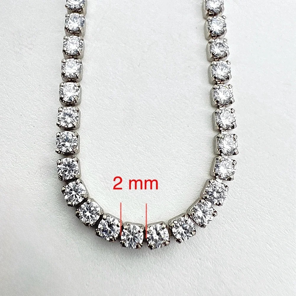 Real Zircon Adjustable Tennis Bracelet | Platinum Plated Water Resistant - Picture 7 of 12